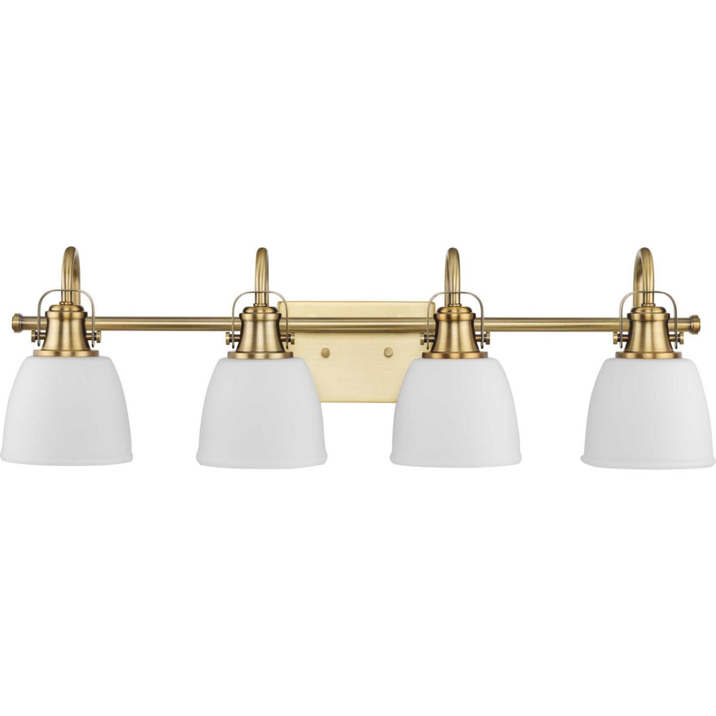 Progress Lighting - P300429-163 - Four Light Vanity - Preston - Vintage Brass