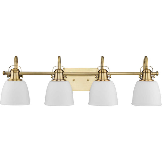 Preston Four Light Vanity in Vintage Brass