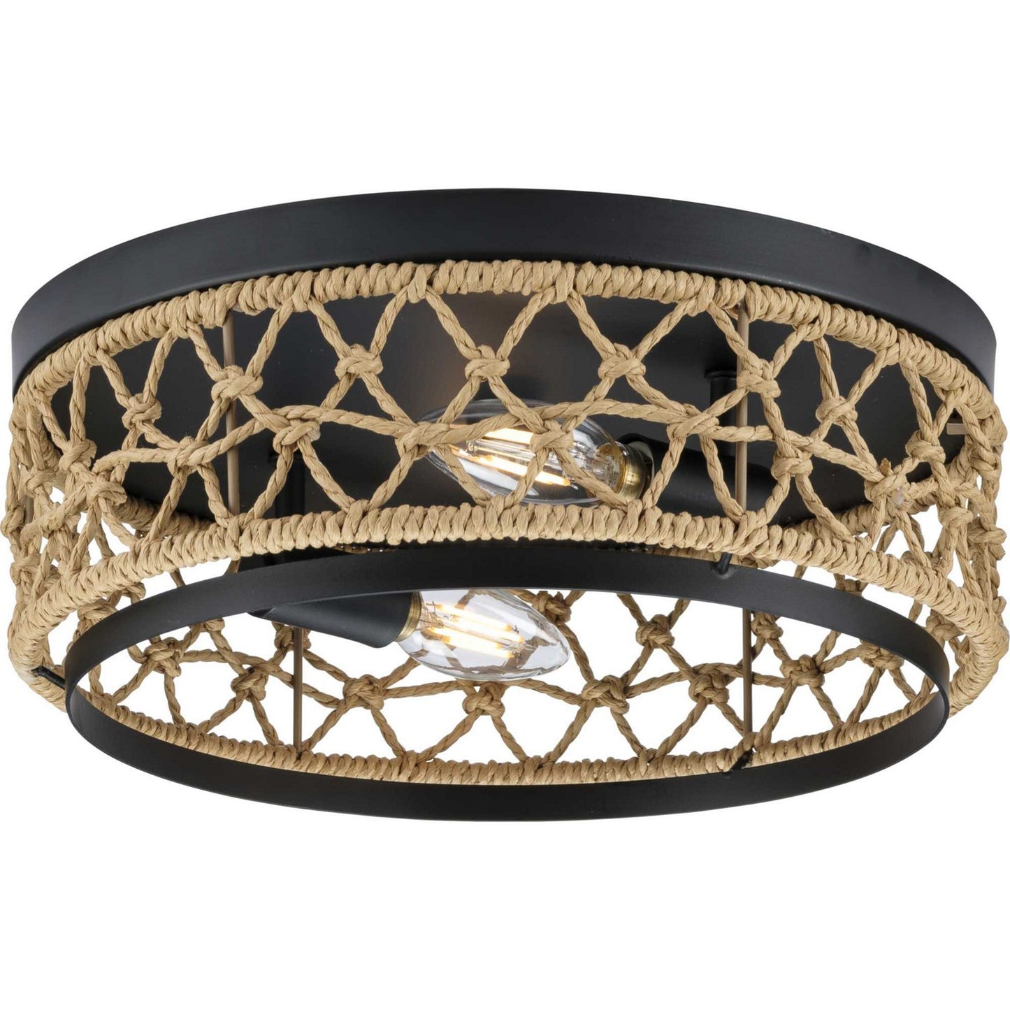 Chandra Two Light Flush Mount in Matte Black