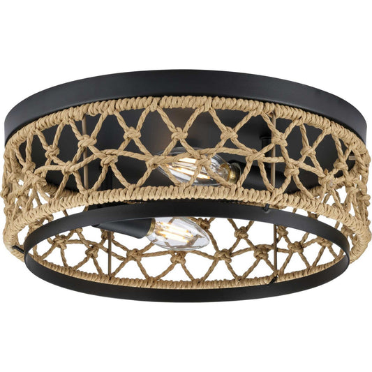 Chandra Two Light Flush Mount in Matte Black