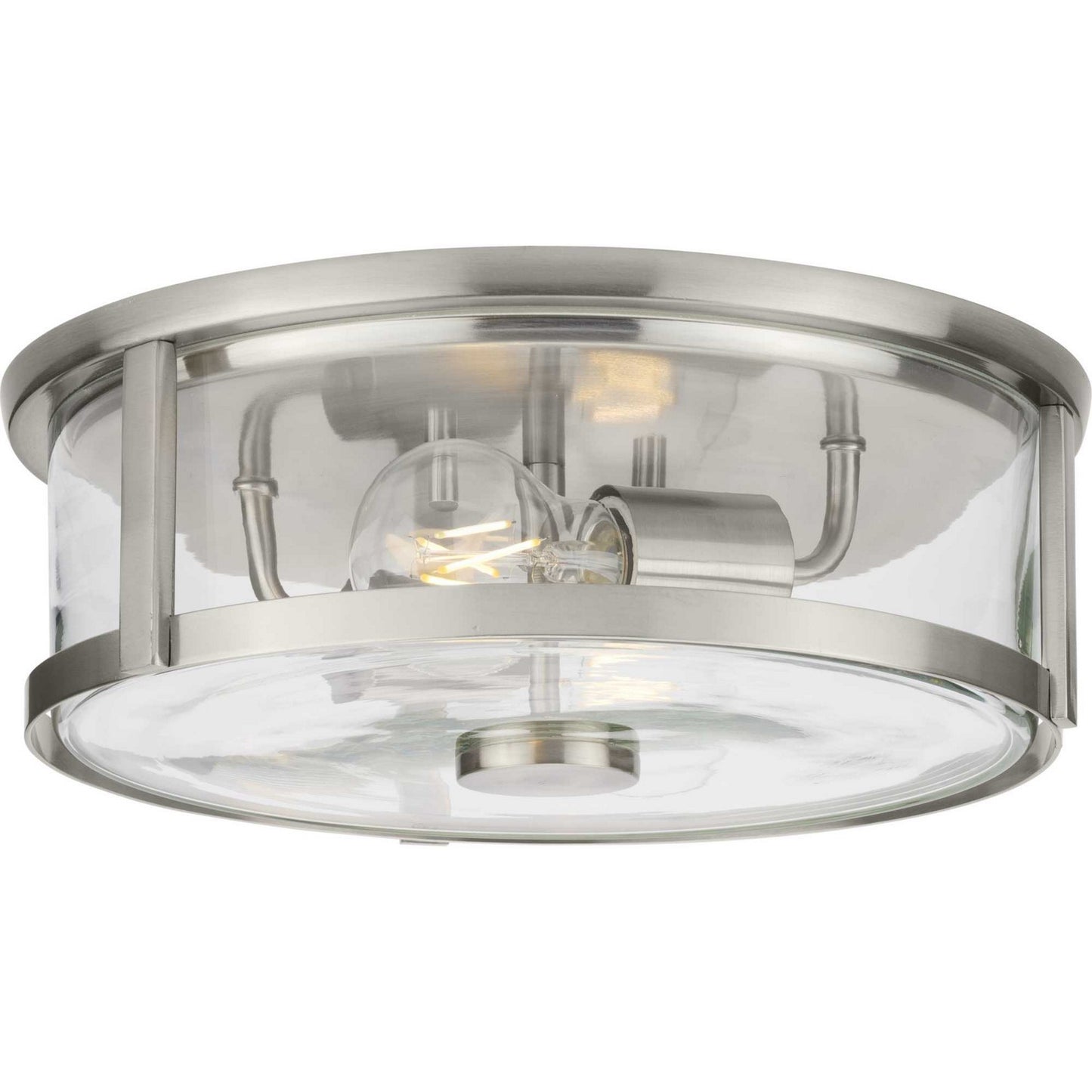 Gilliam Two Light Flush Mount in Brushed Nickel