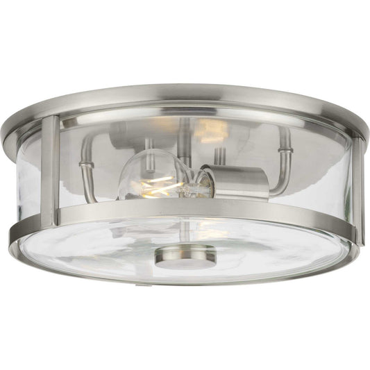 Gilliam Two Light Flush Mount in Brushed Nickel