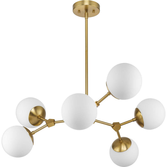 Haas Six Light Chandelier in Brushed Bronze