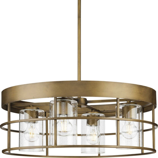 Burgess Four Light Chandelier in Aged Bronze