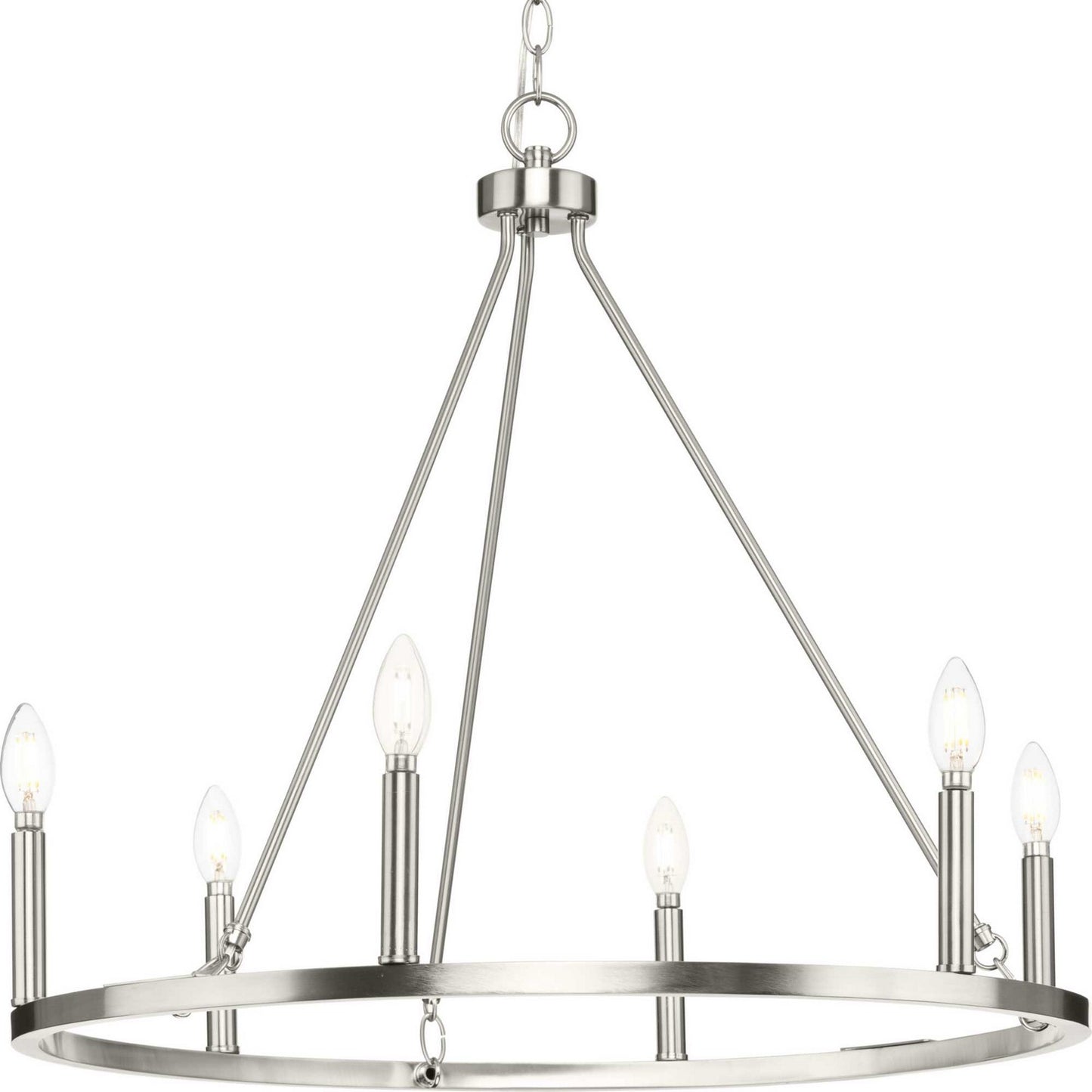 Gilliam Six Light Chandelier in Brushed Nickel