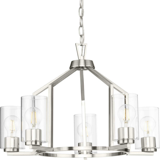 Goodwin Five Light Chandelier in Brushed Nickel