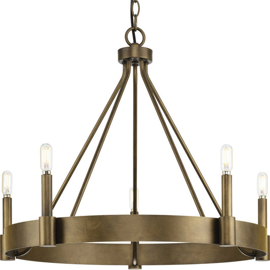 Breckenridge Five Light Chandelier in Aged Bronze