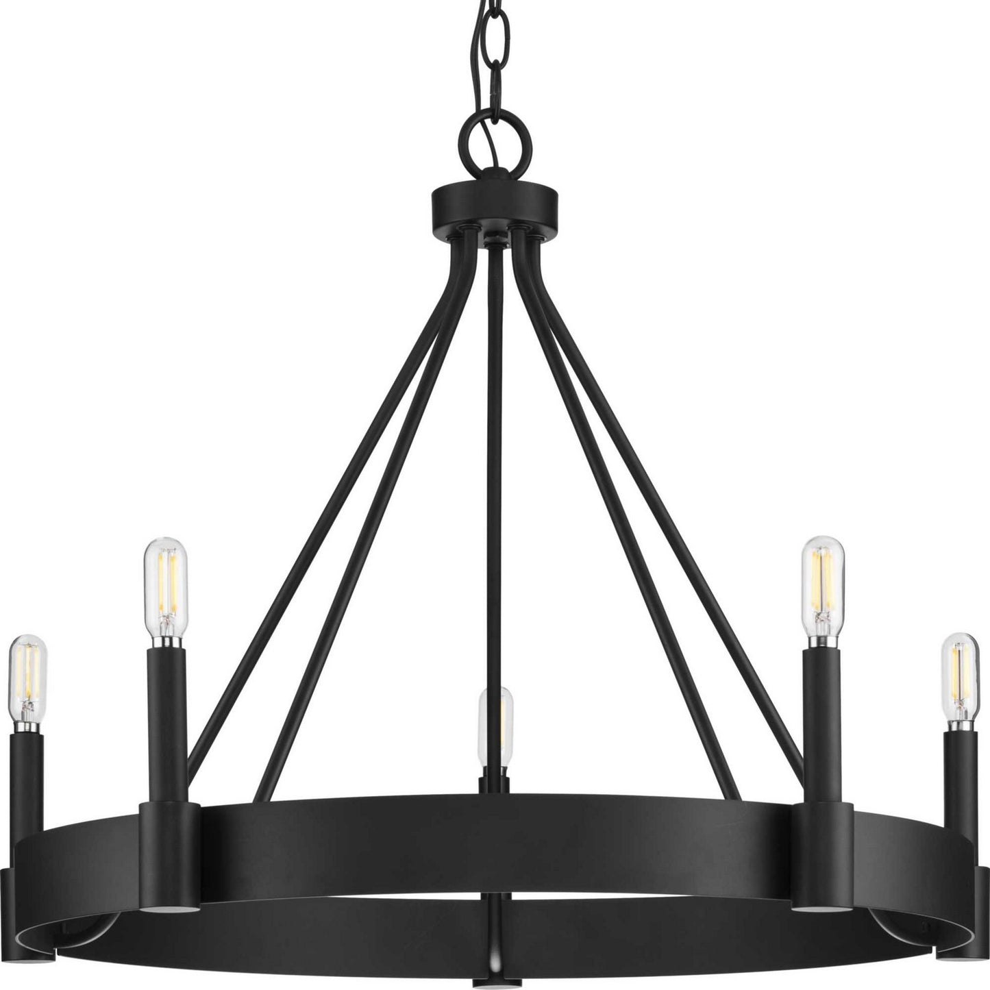 Breckenridge Five Light Chandelier in Matte Black