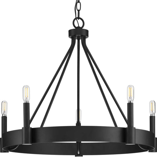 Breckenridge Five Light Chandelier in Matte Black