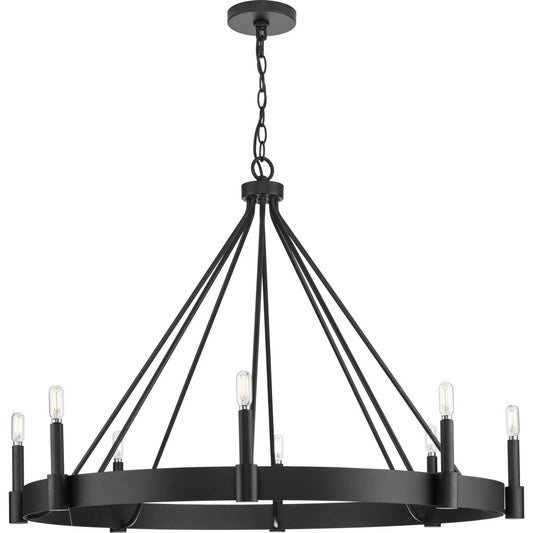 Breckenridge Eight Light Chandelier in Matte Black