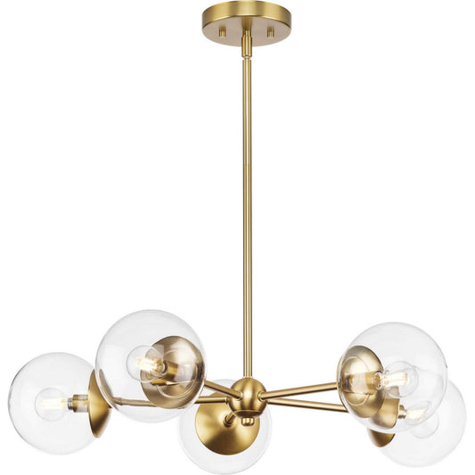 Atwell Five Light Chandelier in Brushed Bronze