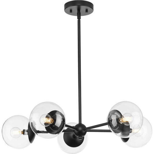 Atwell Five Light Chandelier in Matte Black