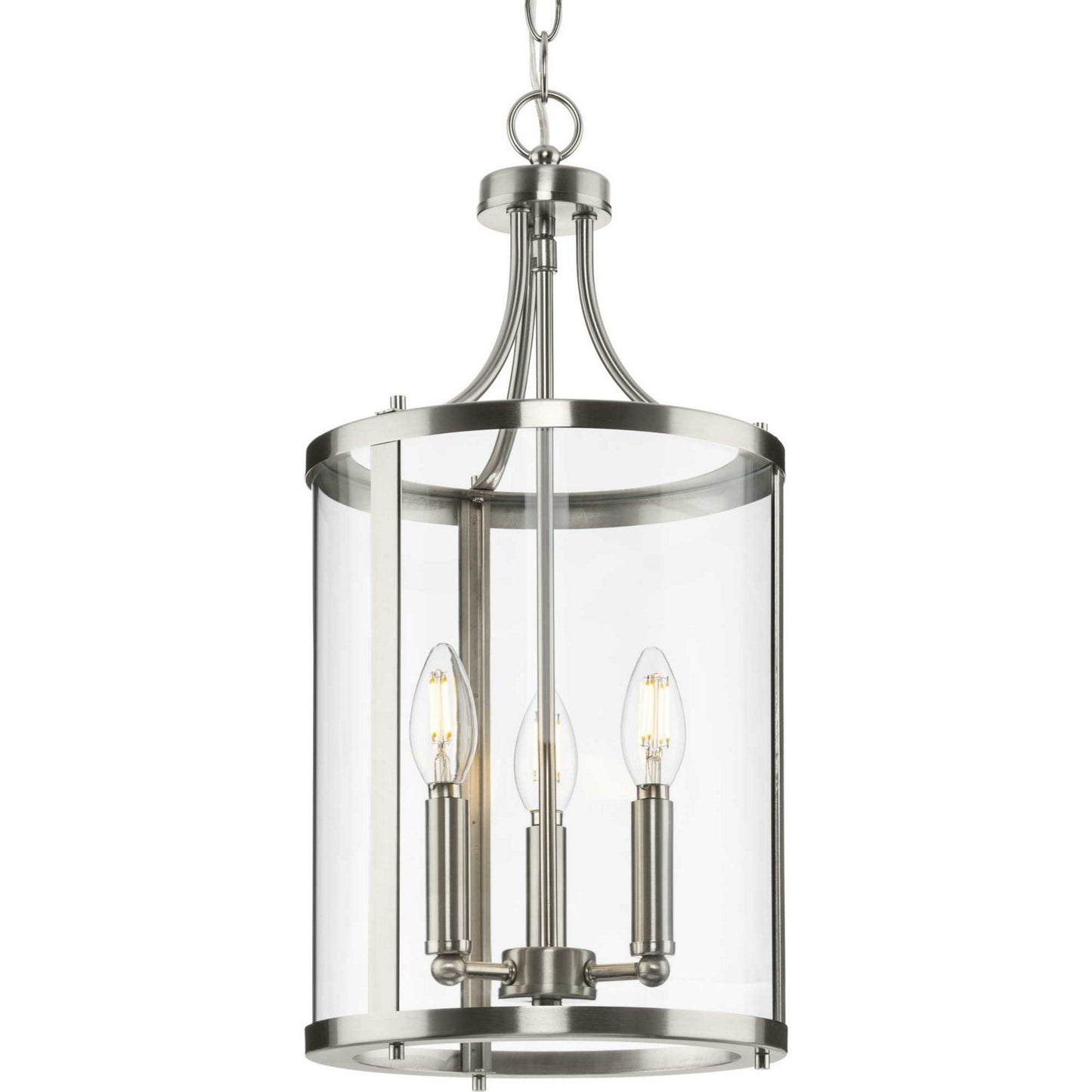 Gilliam Three Light Hall & Foyer Light in Brushed Nickel