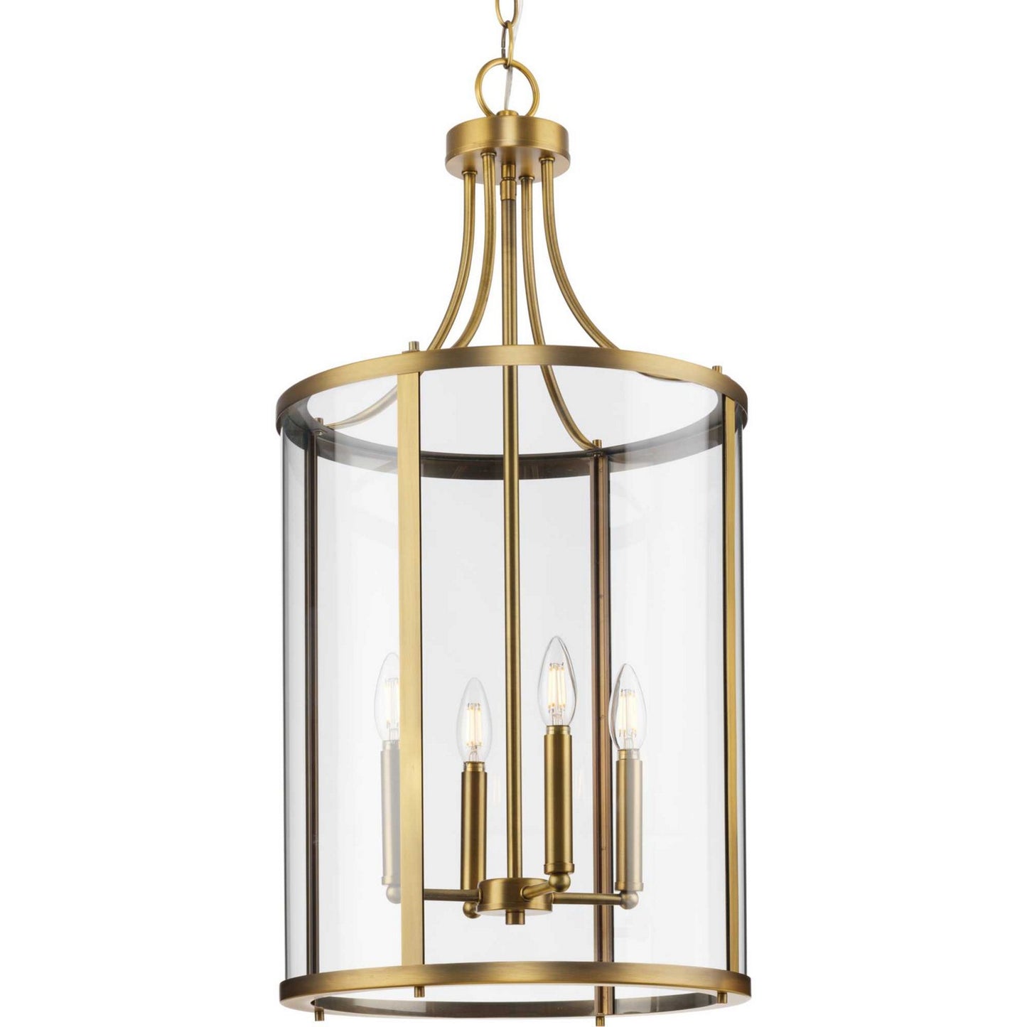 Gilliam Four Light Hall & Foyer Light in Vintage Brass
