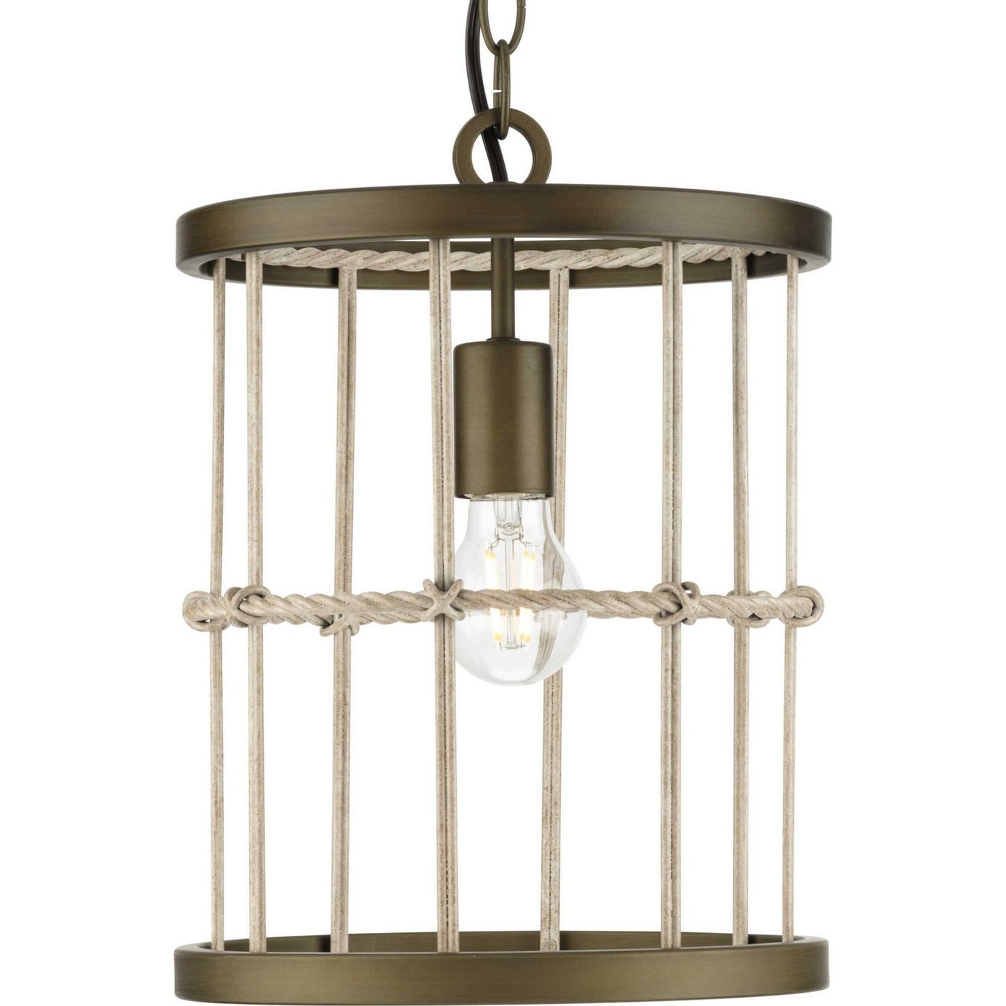 Lattimore One Light Pendant in Aged Brass