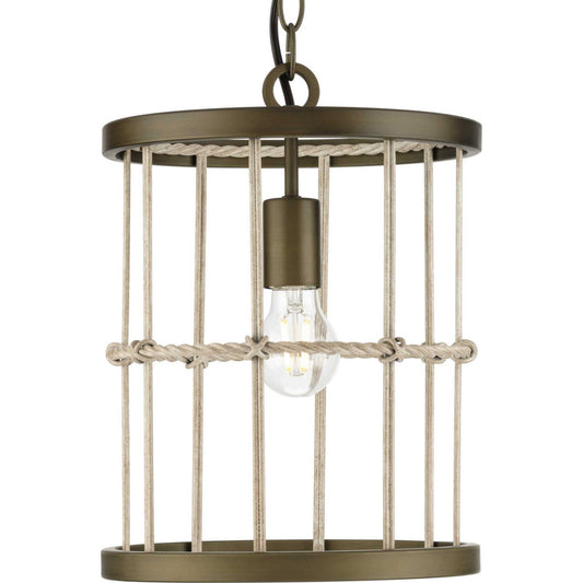 Lattimore One Light Pendant in Aged Brass