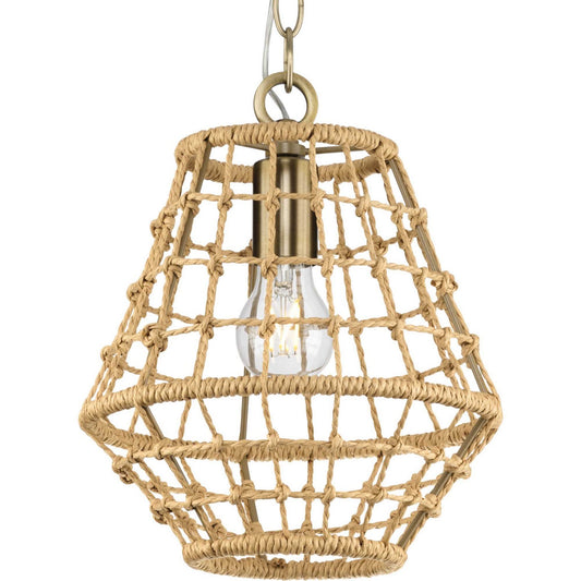Laila One Light Pendant in Vintage Brass