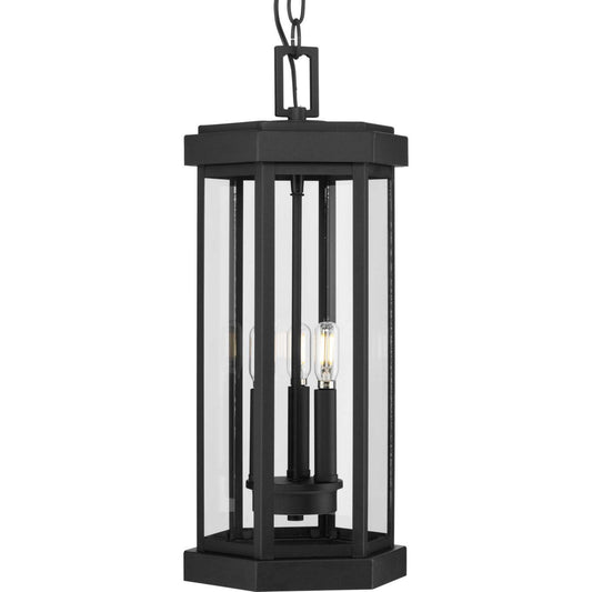 Ramsey Three Light Outdoor Hanging Lantern in Black