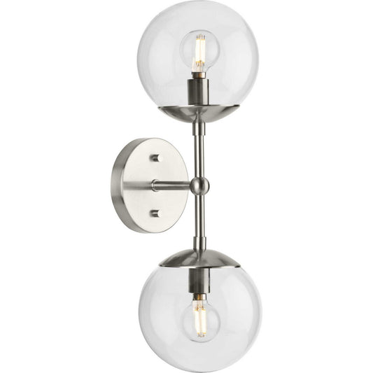 Atwell Two Light Wall Sconce in Brushed Nickel