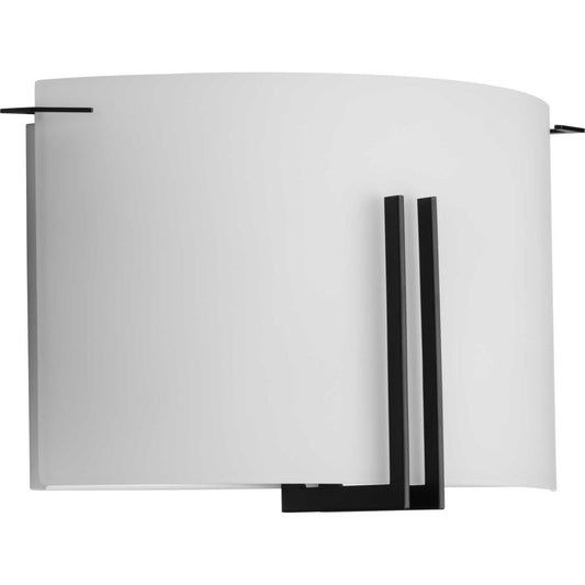 Modern Glass Sconce Two Light Wall Sconce in Matte Black
