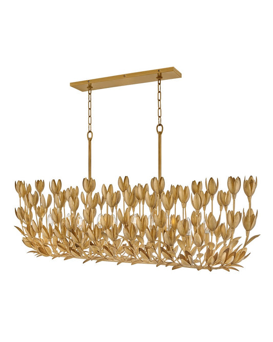 Flora LED Chandelier in Burnished Gold