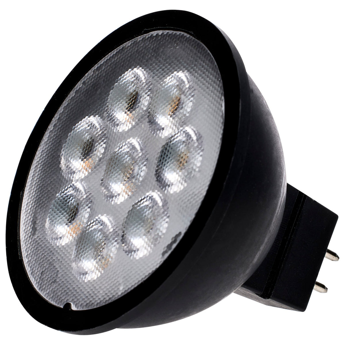 (4-Pack) Satco S11398 6.5W LED MR16 MR Bulb, GU5.3 Base, 3000K, 500 Lumens, Black