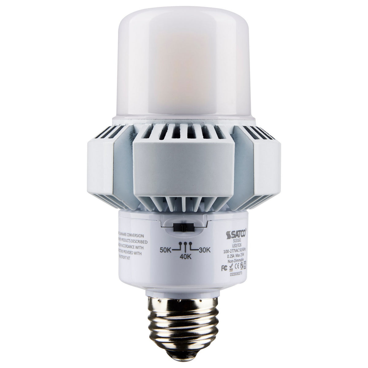 (4-Pack) Satco S13161 25W LED AP23 Bulb, E26 Base, 3000K, 3000 Lumens, White