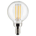 (4-Pack) Satco S21209 5.5W LED G16.5 Globe Bulb, E12 Base, 2700K, 500 Lumens, Clear