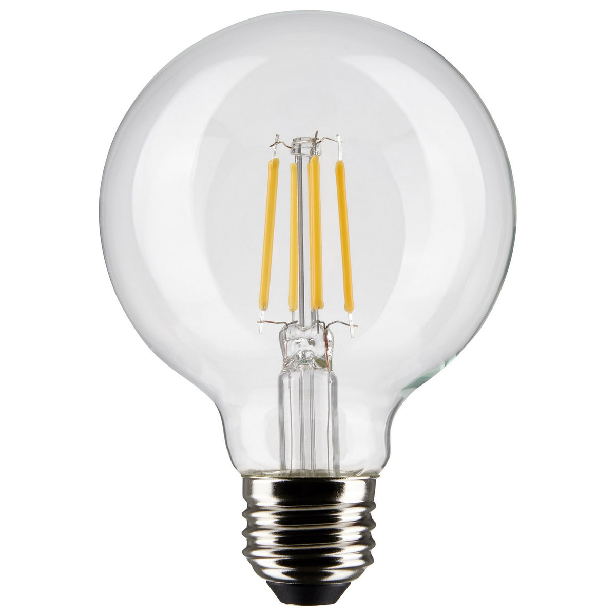 (4-Pack) Satco S21242 4.5W LED G25 Globe Bulb, E26 Base, 2700K, 350 Lumens, Clear
