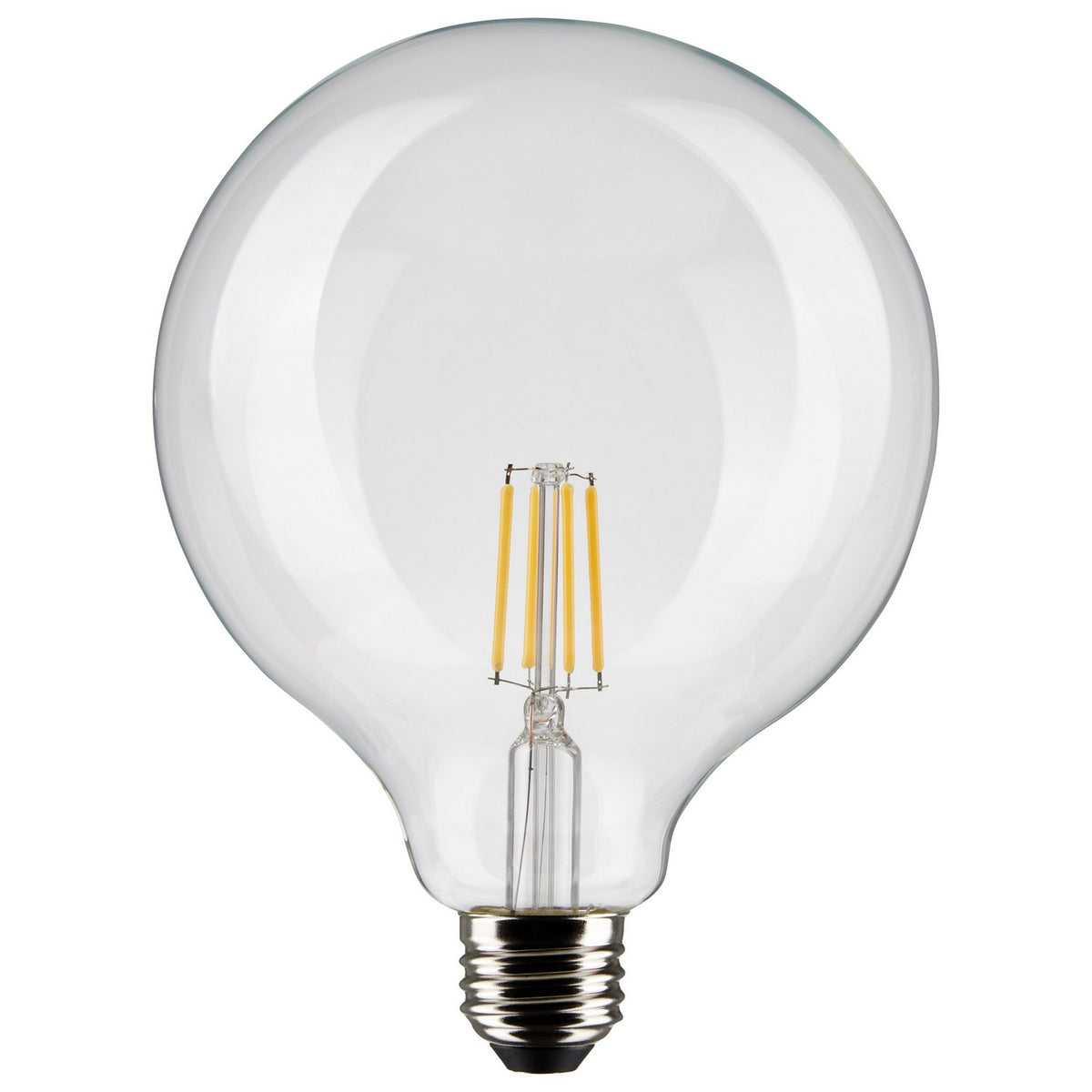 (4-Pack) Satco S21248 4W LED G40 Globe Bulb, E26 Base, 2700K, 350 Lumens, Clear
