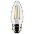 (4-Pack) Satco S21282 3W LED B11 Torpedo Bulb, E26 Base, 2700K, 250 Lumens, Clear