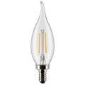 (4-Pack) Satco S21294 3W LED CA10 Candle Bulb, E12 Base, 2700K, 200 Lumens, Clear