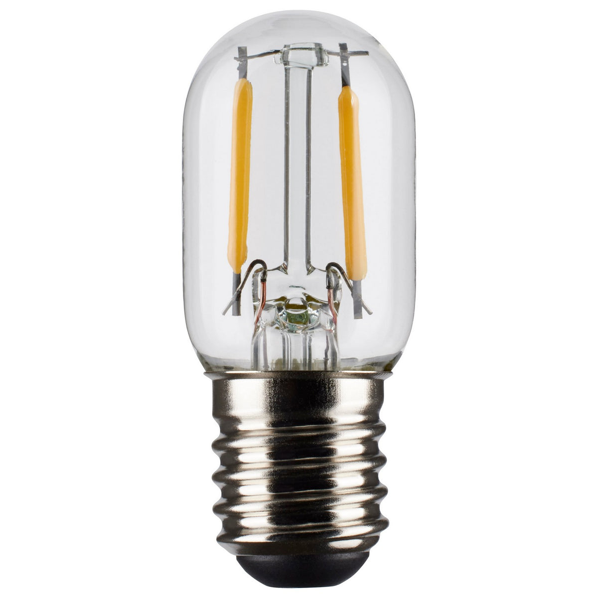 (4-Pack) Satco S21342 3W LED T6.5 Tubular Bulb, E17 Base, 2700K, 200 Lumens, Clear