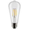 (4-Pack) Satco S21360 5W LED ST19 Edison Bulb, E26 Base, 2700K, 425 Lumens, Clear