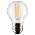 (4-Pack) Satco S21815 4W LED G16.5 Globe Bulb, E26 Base, 2700K, 350 Lumens, Clear