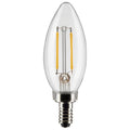 (4-Pack) Satco S21817 3W LED B11 Torpedo Bulb, E12 Base, 2700K, 200 Lumens, Clear