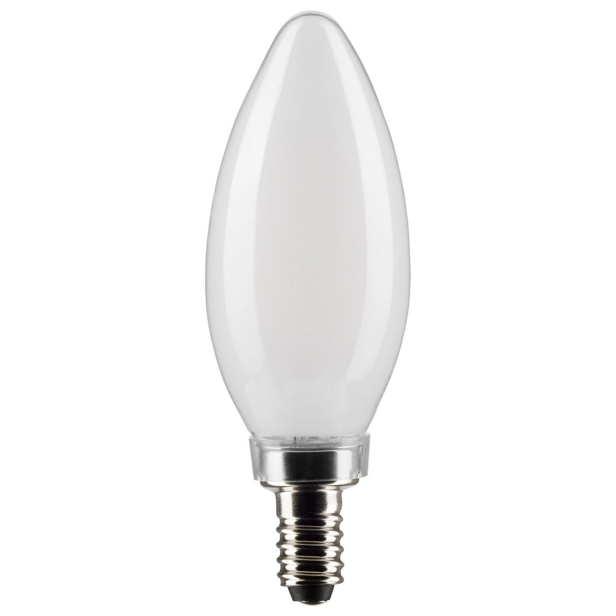 (4-Pack) Satco S21830 5.5W LED B11 Torpedo Bulb, E12 Base, 2700K, 500 Lumens, Frost