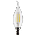 (4-Pack) Satco S21840 4W LED CA10 Candle Bulb, E12 Base, 2700K, 350 Lumens, Clear
