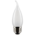 (4-Pack) Satco S21851 4W LED CA10 Candle Bulb, E26 Base, 2700K, 350 Lumens, Frost