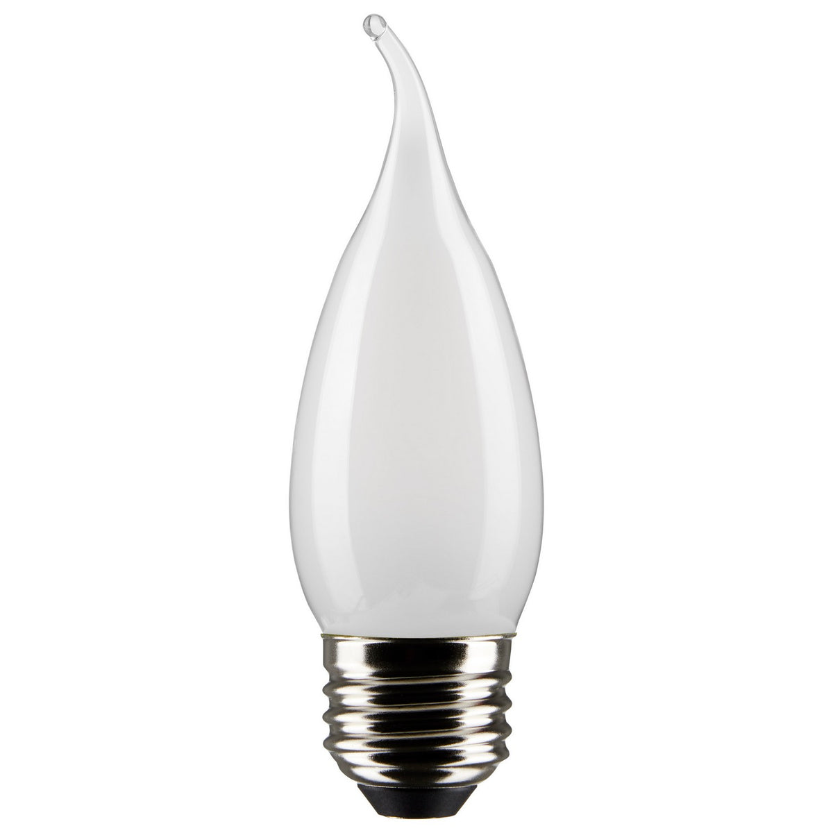 (4-Pack) Satco S21851 4W LED CA10 Candle Bulb, E26 Base, 2700K, 350 Lumens, Frost