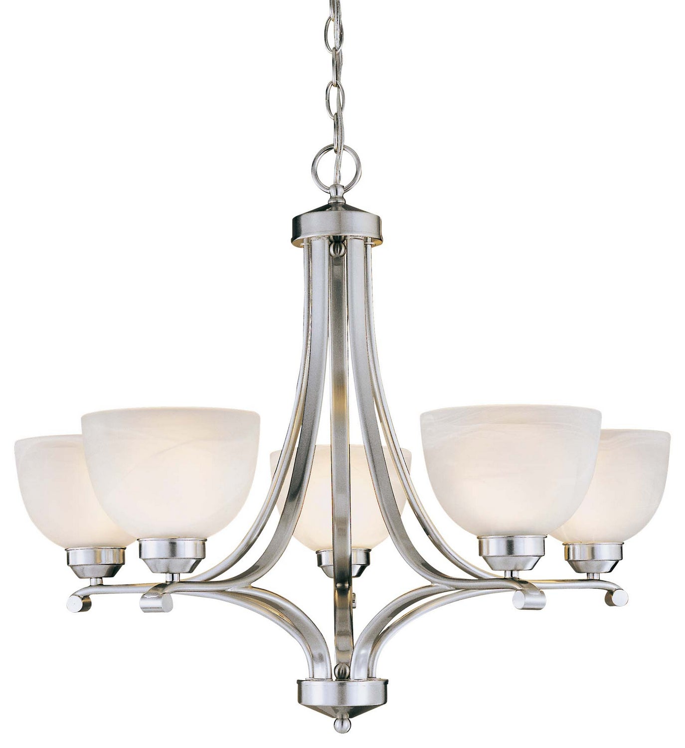 Paradox Five Light Chandelier in Brushed Nickel