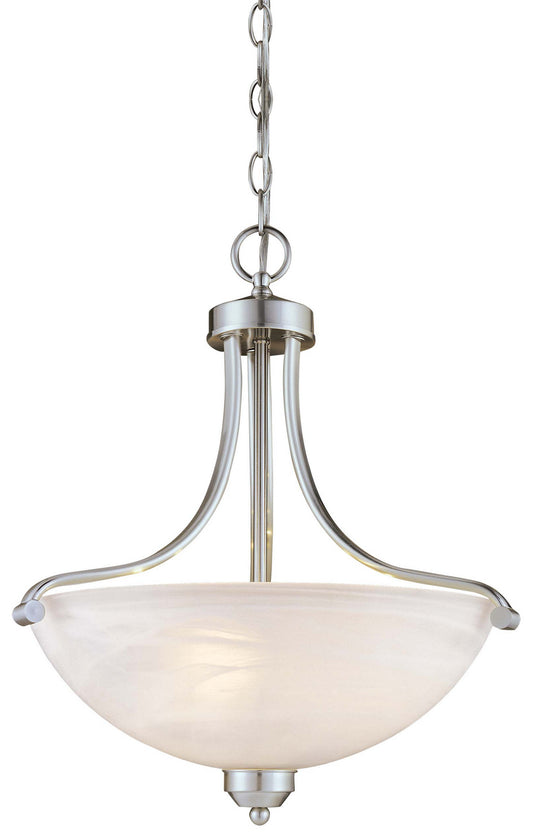 Paradox Three Light Pendant in Brushed Nickel