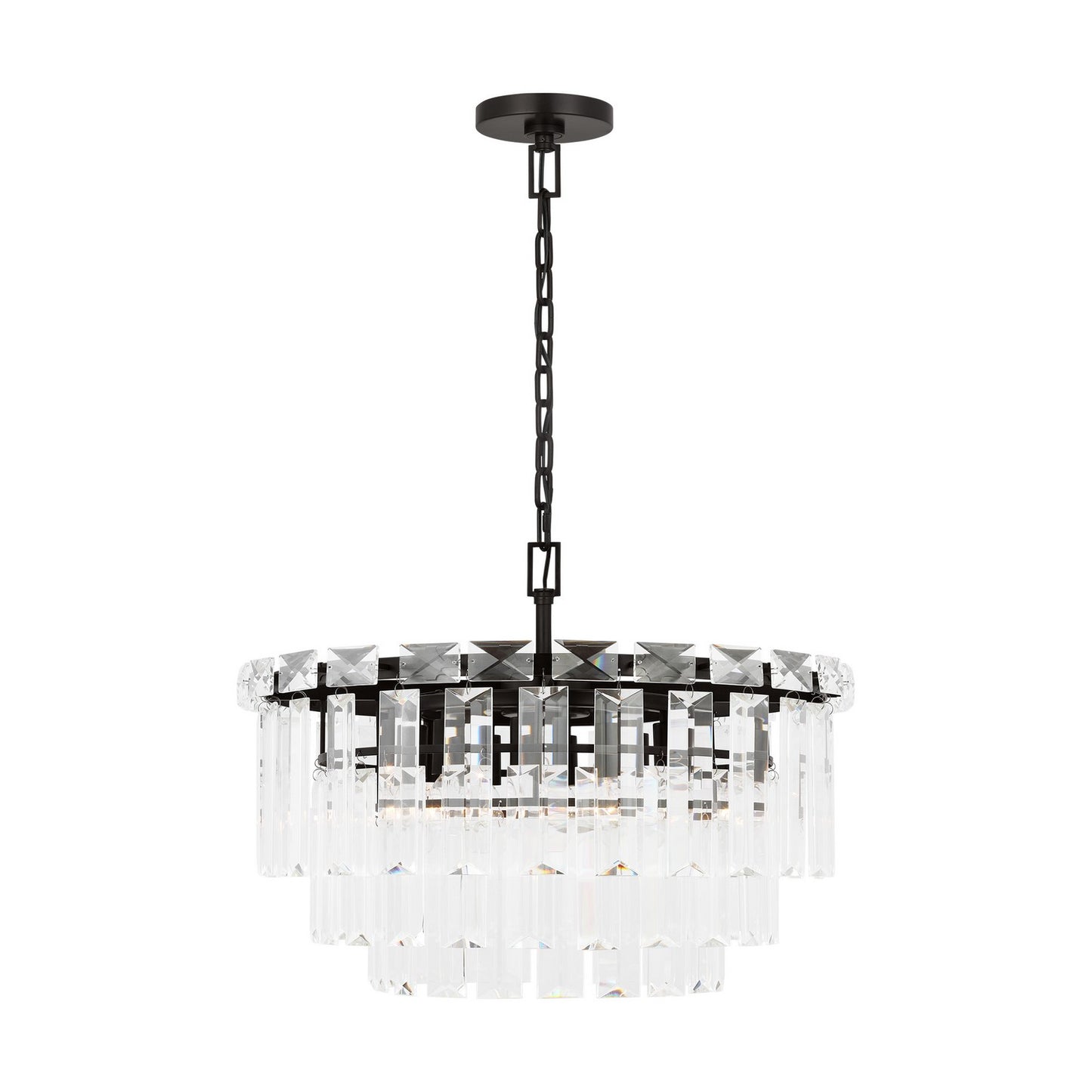Arden Ten Light Chandelier in Aged Iron