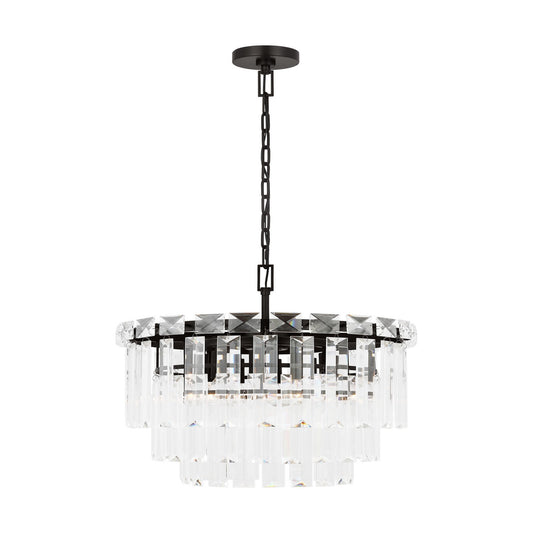 Arden Ten Light Chandelier in Aged Iron