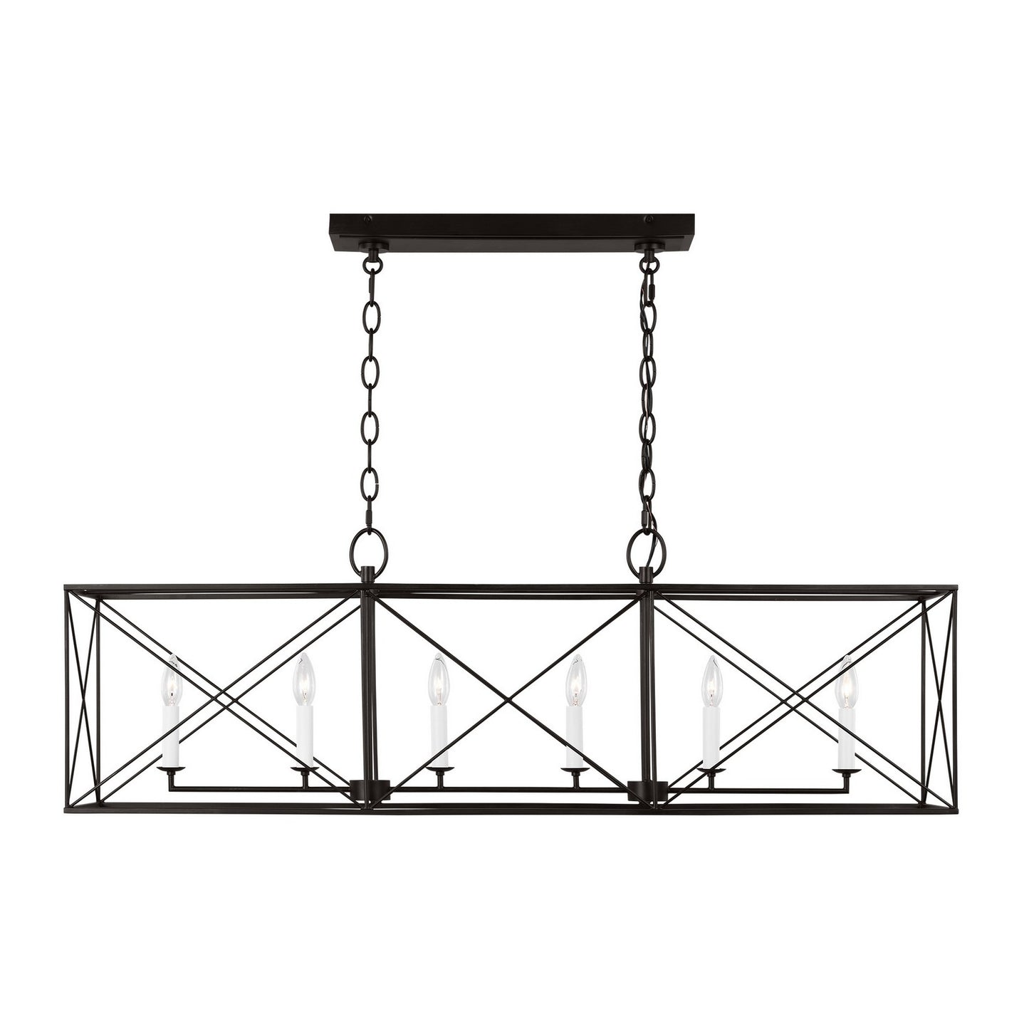 Beatrix Six Light Chandelier in Aged Iron