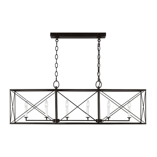 Beatrix Six Light Chandelier in Aged Iron