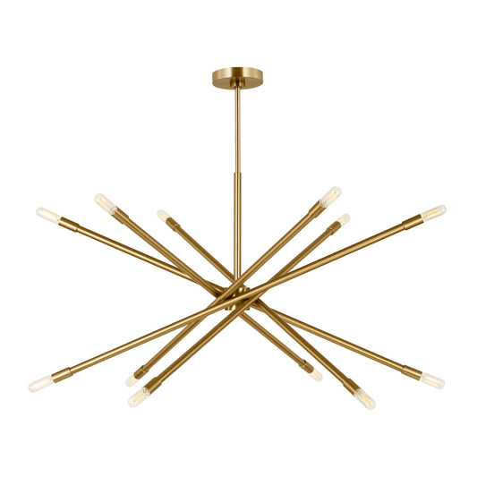 Eastyn 12 Light Chandelier in Burnished Brass