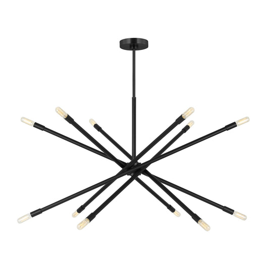 Eastyn 12 Light Chandelier in Midnight Black