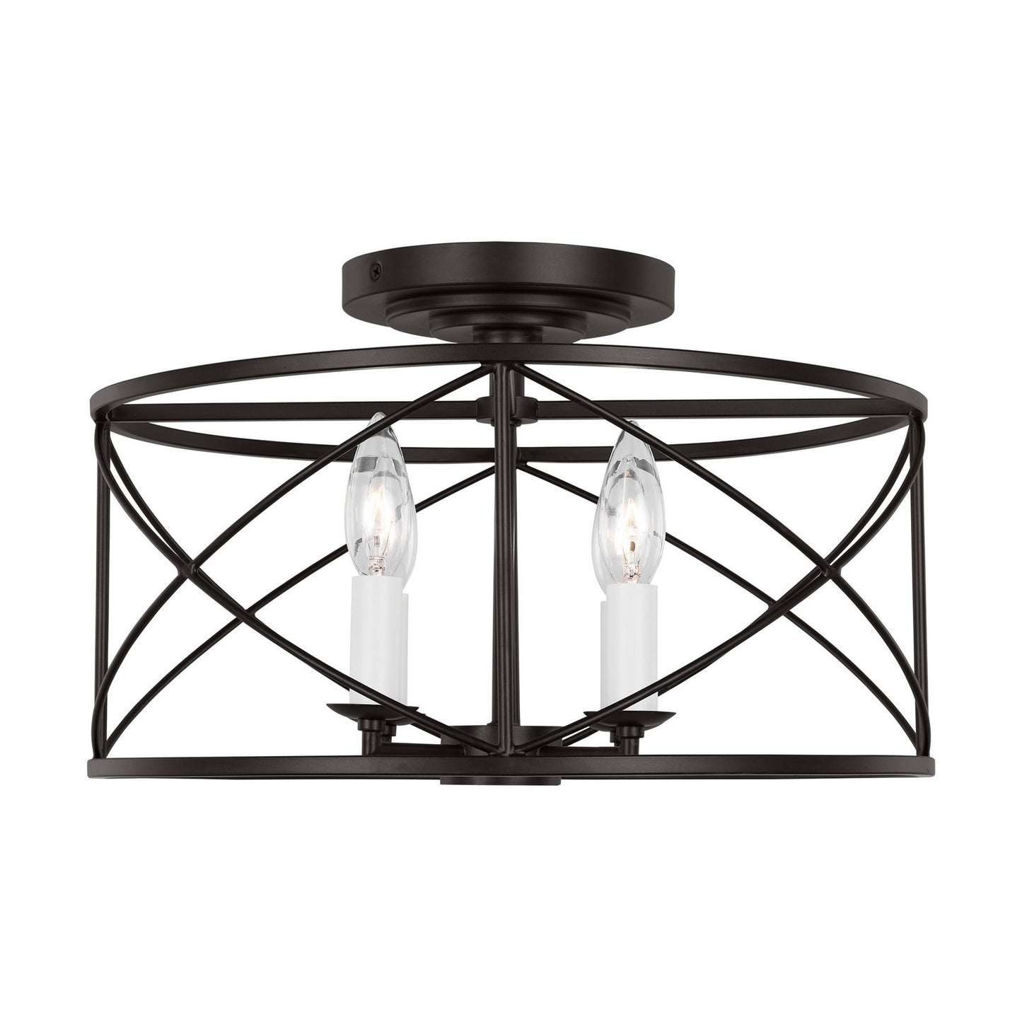 Beatrix Four Light Semi-Flush Mount in Aged Iron