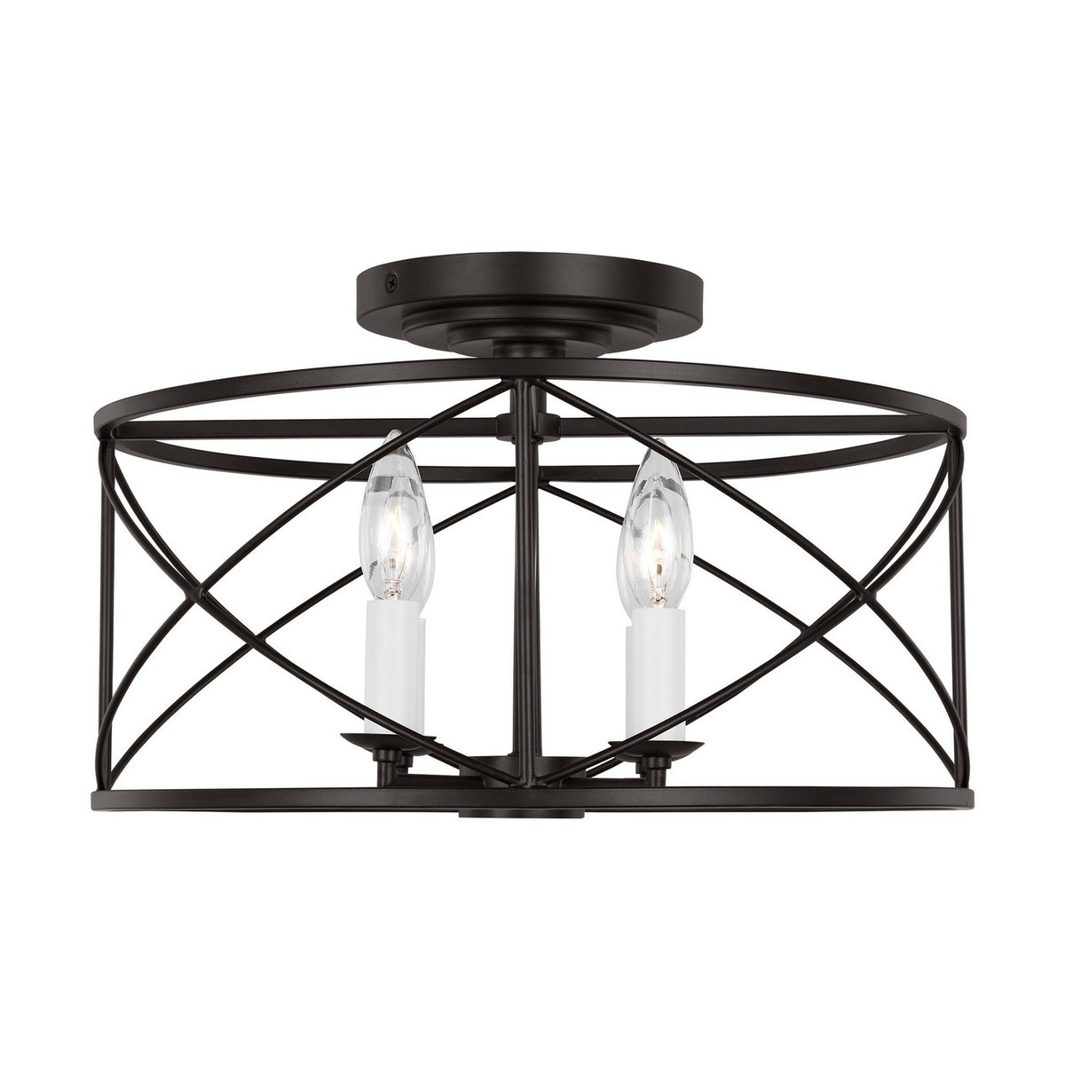 Beatrix Four Light Semi-Flush Mount in Aged Iron